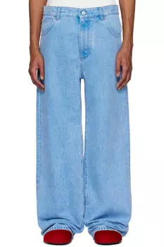 Синие органические джинсы с широкими штанинами Marni