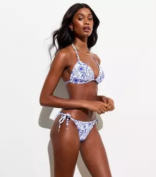 Синие плавки бикини с солнечным принтом и завязками сбоку New Look, синий