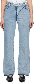 Синие потертые джинсы Nina Ricci