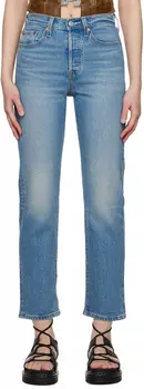 Синие прямые джинсы на танкетке Levi's