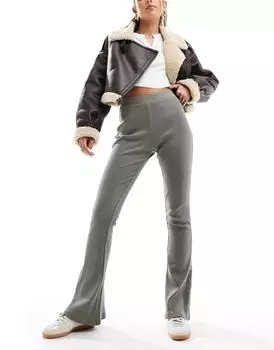 Синие расклешенные брюки в рубчик Miss Selfridge шалфейного цвета