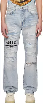 Синие рваные джинсы AMIRI