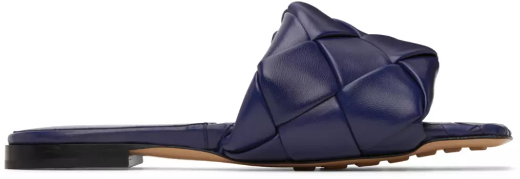 Синие сандалии на плоской подошве Lido Bottega Veneta