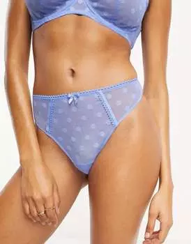 Синие сетчатые стринги в горошек с завышенной талией Ivory Rose Ivory Rose Lingerie