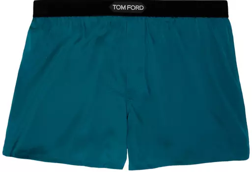 Синие шелковые боксеры TOM FORD