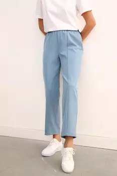 Синие широкие брюки с эластичной резинкой на талии ALL DAY