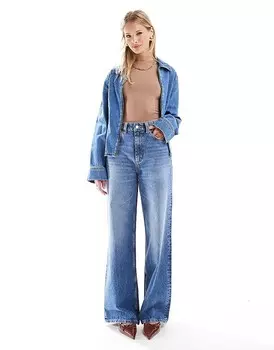 Синие широкие джинсы ASOS DESIGN