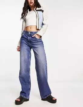 Синие широкие джинсы-бойфренды ASOS