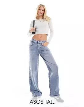 Синие широкие джинсы-бойфренды ASOS DESIGN Tall