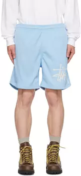Синие шорты на кулиске Stussy