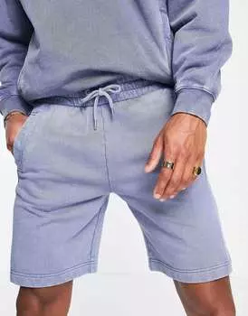 Синие шорты оверсайз с эффектом потертости Topman