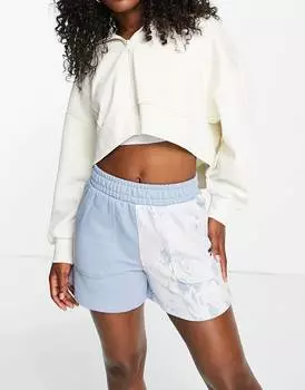 Женские шорты Puma Marble Print Colorblock, бело-синий