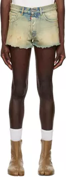 Синие шорты с принтом Maison Margiela