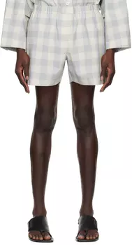 Синие шорты в клетку Off-White LOW CLASSIC