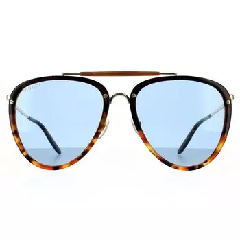 Синие солнцезащитные очки Aviator Havana Gucci, коричневый