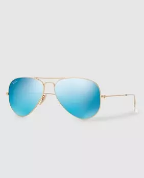Синие солнцезащитные очки-авиаторы Ray-Ban, коричневый