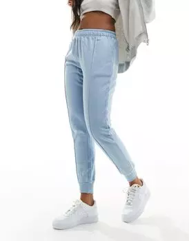 Синие спортивные брюки с потертыми вставками Threadbare