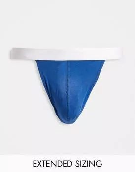 Синие стринги с белым поясом ASOS DESIGN