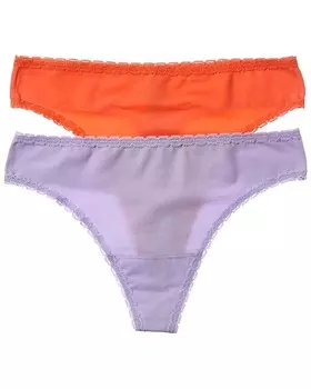 Синие стринги Skarlett с украшением, красный