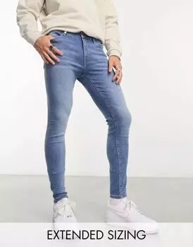 Синие суперэластичные джинсы ASOS