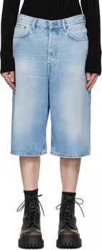 Синие свободные джинсовые шорты Acne Studios, светло-голубой