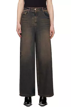 Синие свободные джинсы грязно-выстиранного покроя Juun.J