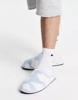 Синие тапочки с облачным принтом ASOS DESIGN