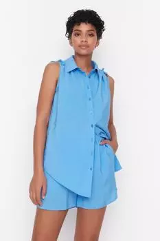 Синие тканые шорты Trendyol, синий