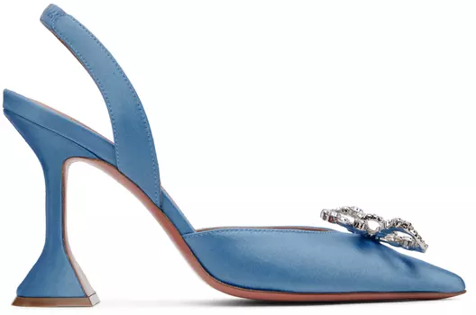 Синие туфли Begum с ремешком на пятке Amina Muaddi