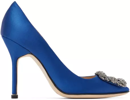 Синие туфли на каблуке хангизи Manolo Blahnik