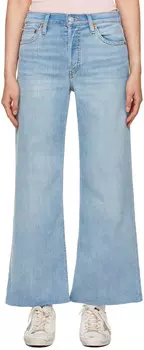 Синие укороченные джинсы средней посадки Wide Leg Re/Done