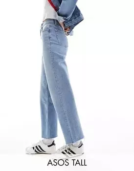 Синие укороченные джинсы свободного кроя ASOS DESIGN Tall