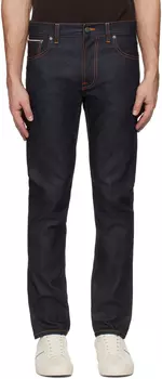 Синие узкие джинсы Dean Nudie Jeans, Dry Japan selvage