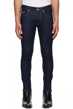 Синие узкие джинсы Versace Jeans Couture