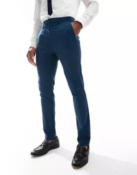 Синие узкие костюмные брюки ASOS DESIGN
