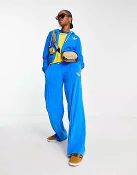 Синие велюровые спортивные брюки adidas Originals 'adicolor 70s'