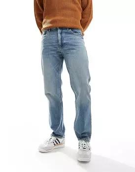 Синие винтажные джинсы прямого кроя Pull&Bear