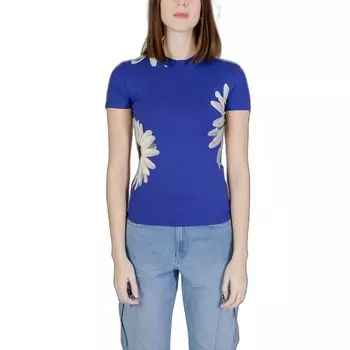 Синие вискозные топ и футболка Desigual