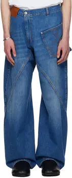Синие витые джинсы Workwear JW Anderson, светло-голубой