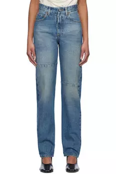 Синие вставные джинсы MM6 Maison Margiela