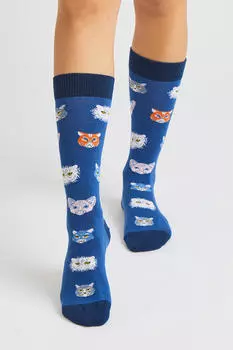 Синие высокие носки из органического хлопка Besocks, синий