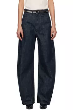 Синие закругленные джинсы с высокой талией LEMAIRE