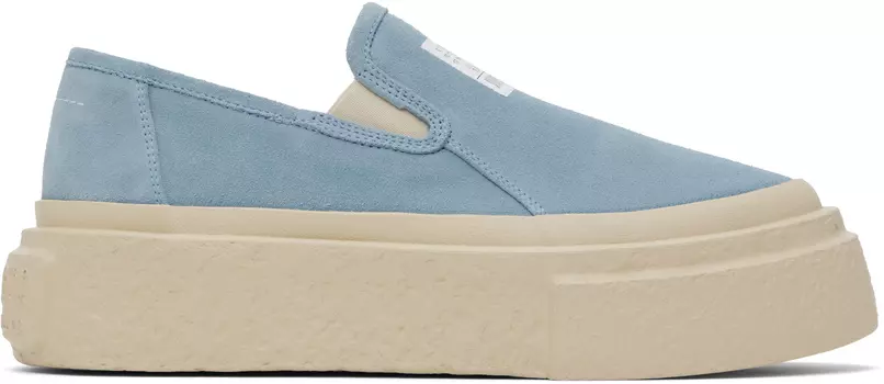 Синие замшевые кеды на платформе Slip-On MM6 Maison Margiela