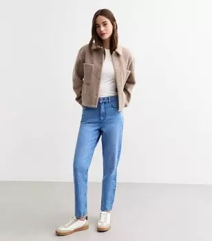 Синие зауженные джинсовые джинсы Mom New Look, ярко-синий