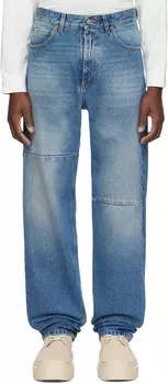 Синие зауженные джинсы MM6 Maison Margiela