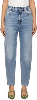 Синие зауженные джинсы TOTEME, Worn Blue