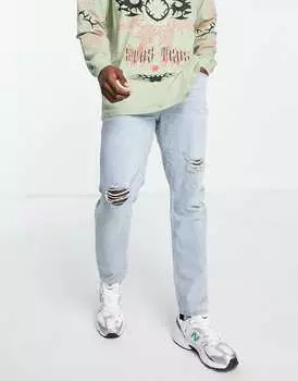 Синие зауженные рваные джинсы Hugo 634 прямого кроя