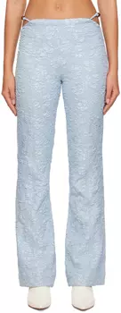 Синие жаккардовые брюки Sky GANNI