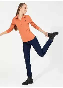 Синие женские джинсовые брюки с нормальной талией U.S. Polo Assn.