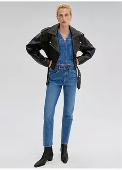 Синие женские джинсовые брюки с высокой талией Mavi